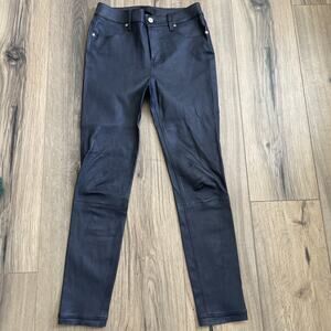 R+A 100% Lambskin Leather Mid Rise Skinny Stretch Pants Size 28 Navy Blue $795